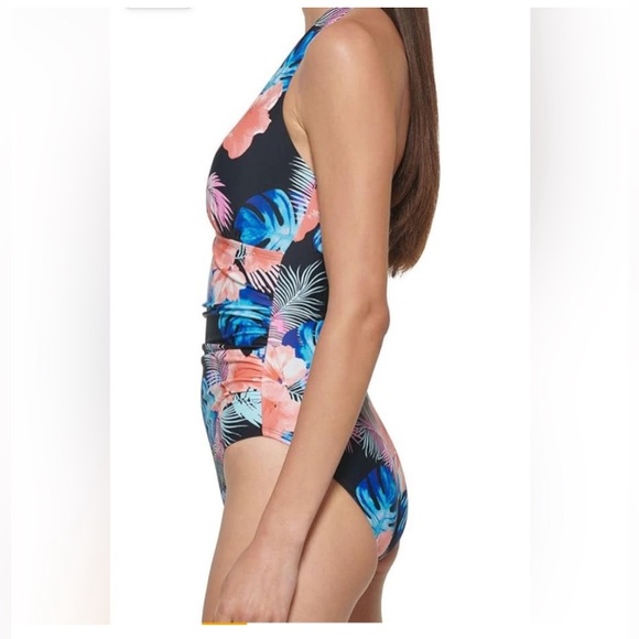 DKNY Tropical Floral Print One Piece Designer Bathing Suit - XL - Picture 3 of 7